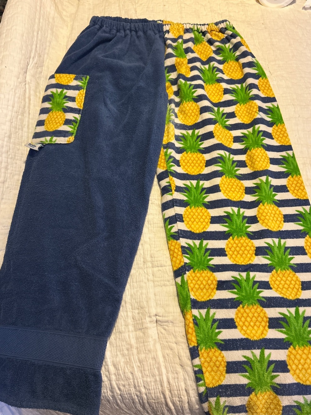 Paradise Pineapple Terry Cloth Towel Beach Swim Pants Blue One Size Kids